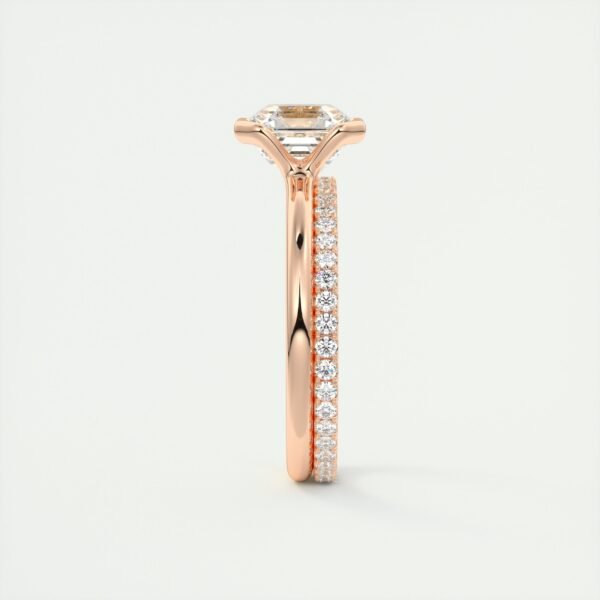 Asscher Cut Diamond Bezel Solitaire Ring - Image 4