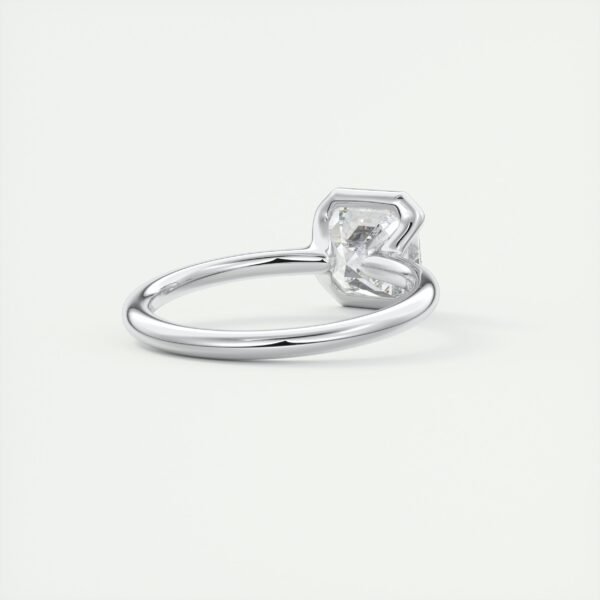 Asscher Cut Diamond Bezel Solitaire Ring - Image 10