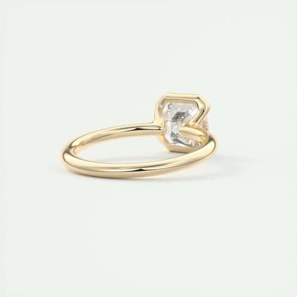 Asscher Cut Diamond Bezel Solitaire Ring - Image 19