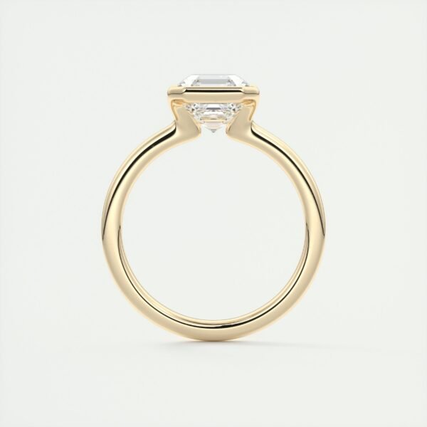 Asscher Cut Diamond Bezel Solitaire Ring - Image 26