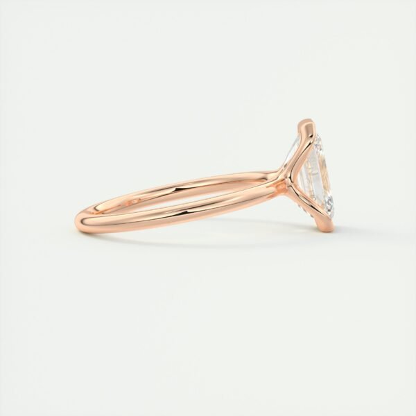 Emerald Cut Diamond Bezel Solitaire Ring - Image 3