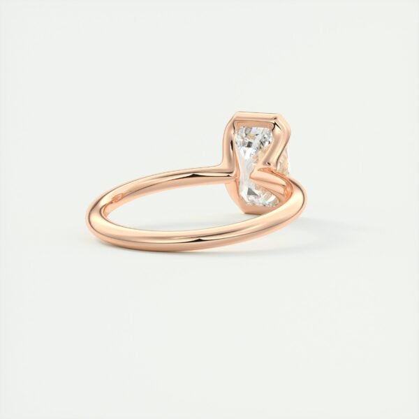 Emerald Cut Diamond Bezel Solitaire Ring - Image 4