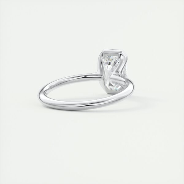 Emerald Cut Diamond Bezel Solitaire Ring - Image 11