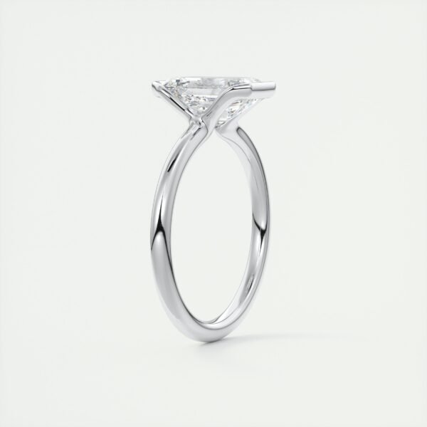 Emerald Cut Diamond Bezel Solitaire Ring - Image 13