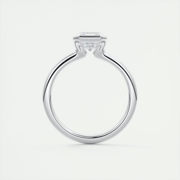 Emerald Cut Diamond Bezel Solitaire Ring - Image 14