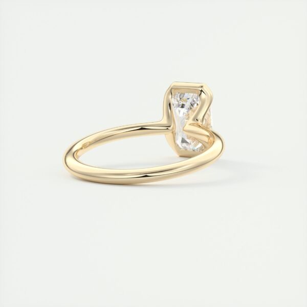 Emerald Cut Diamond Bezel Solitaire Ring - Image 18
