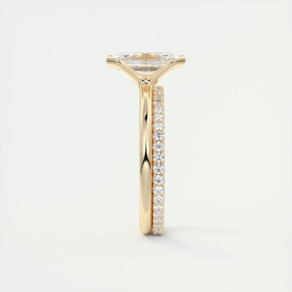 Emerald Cut Diamond Bezel Solitaire Ring - Image 19