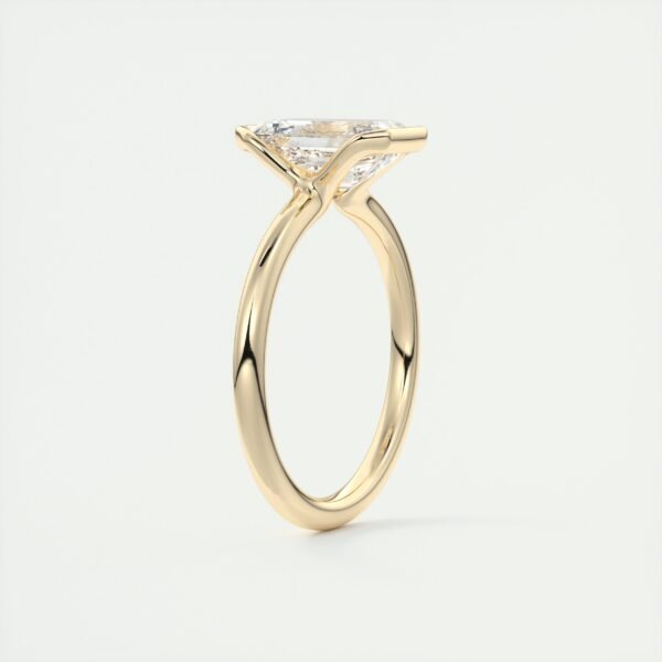 Emerald Cut Diamond Bezel Solitaire Ring - Image 20