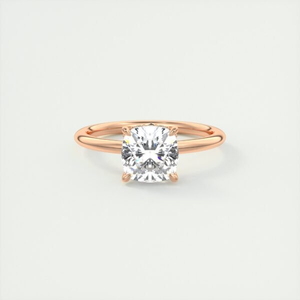 Cushion Cut Diamond Solitaire Ring