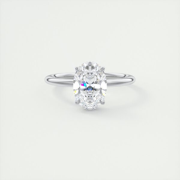 Classic Oval Diamond Solitaire Ring - Image 8