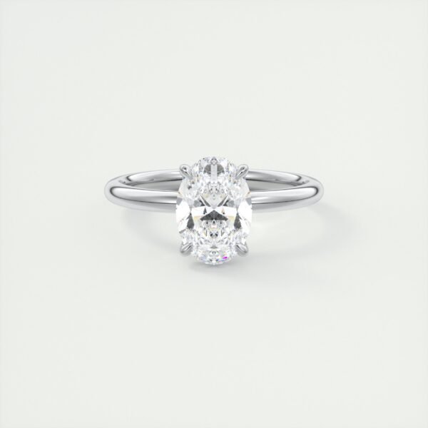 Classic Oval Diamond Solitaire Ring - Image 8