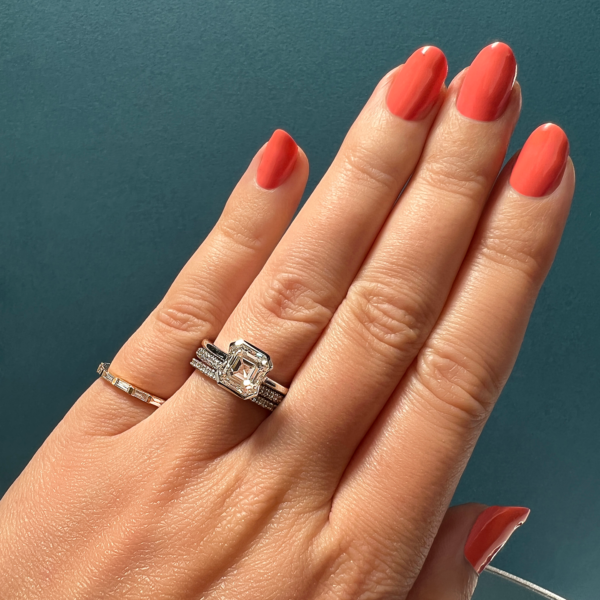 Asscher Cut Diamond Bezel Solitaire Ring - Image 32