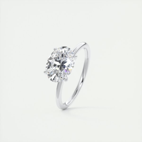 Oval Diamond Solitaire Ring