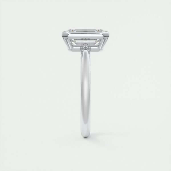 Emerald Cut Diamond Bezel Solitaire Ring - Image 6