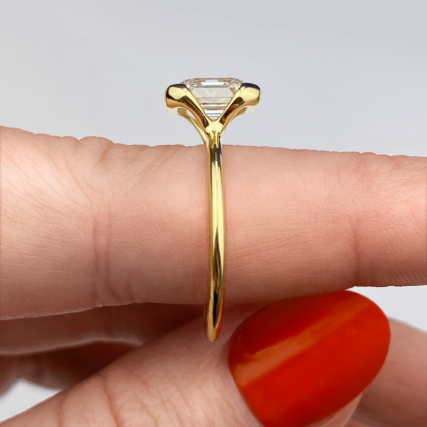 Asscher Cut Diamond Bezel Solitaire Ring - Image 34