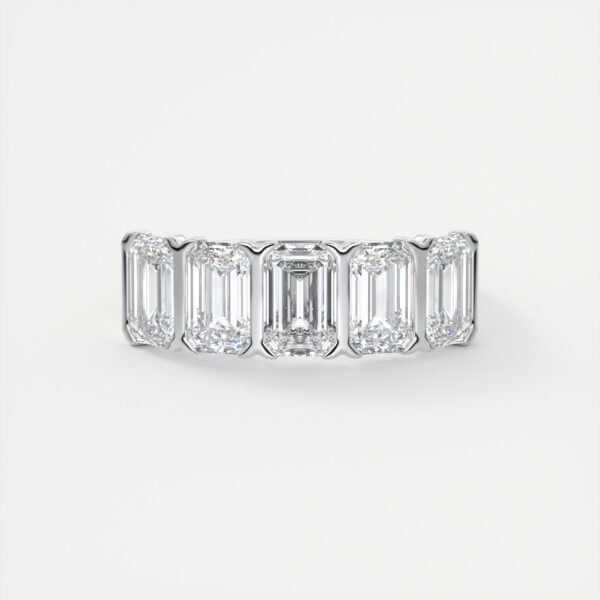 5 Stone Emerald Cut Diamond Eternity Band
