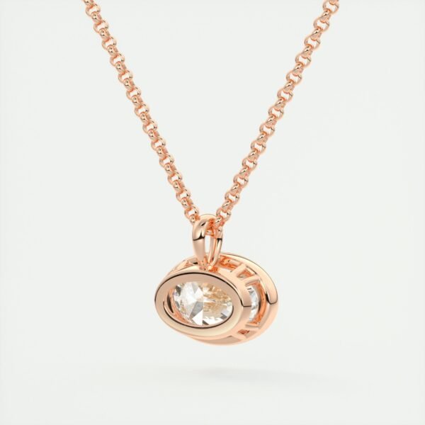 Oval Diamond Bezel Pendant - Image 13