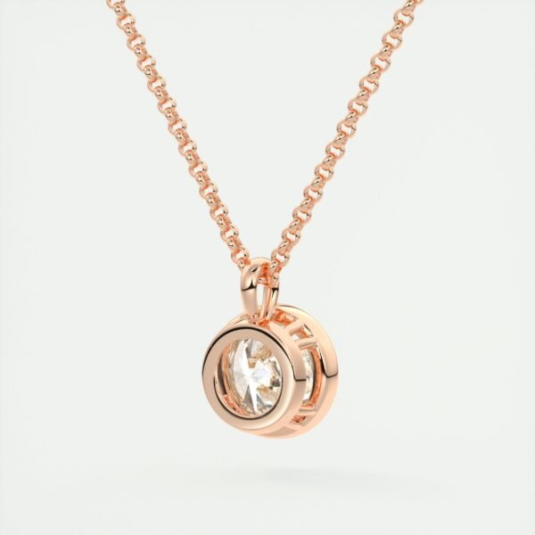 Bezel-Set Round Diamond Pendant - Image 5