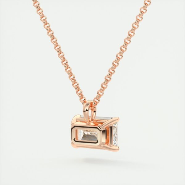 Emerald Cut Diamond Solitaire Pendant - Image 5