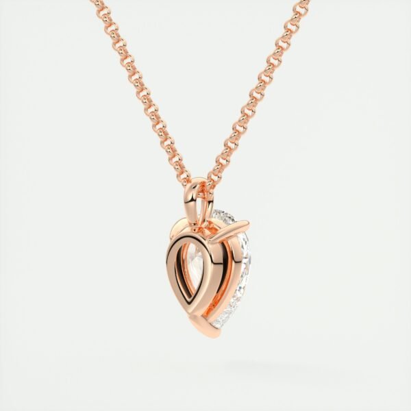 Solitaire Pear-Shaped Diamond Pendant - Image 2