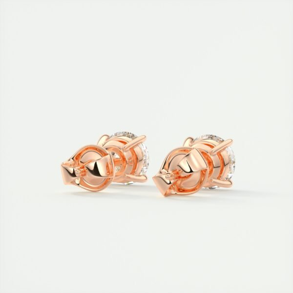 4 Carat Total Weight Round Brilliant Lab Diamond Stud Earrings - Image 13