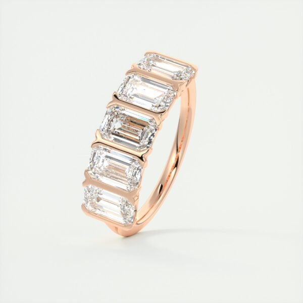5 Stone Emerald Cut Diamond Eternity Band - Image 2