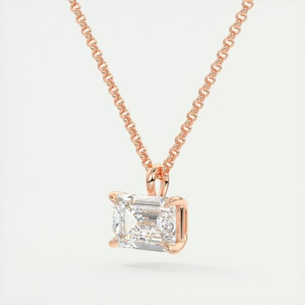 Emerald Cut Diamond Solitaire Pendant