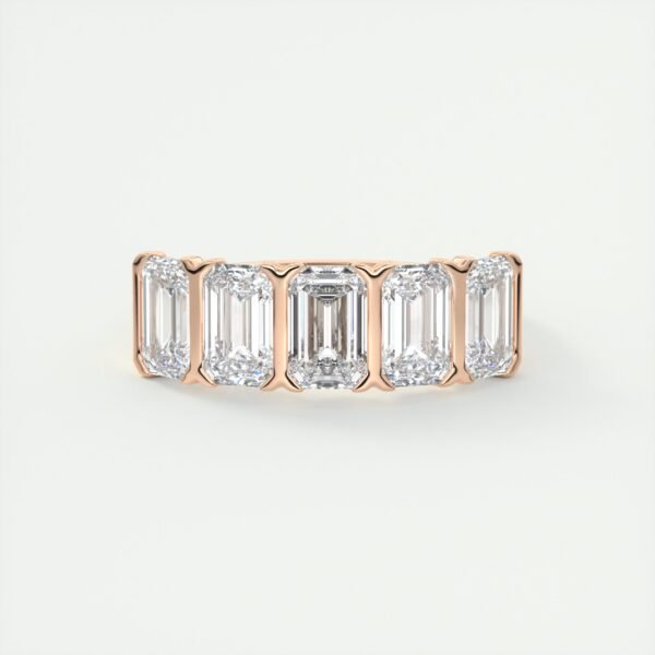 5 Stone Emerald Cut Diamond Eternity Band - Image 3
