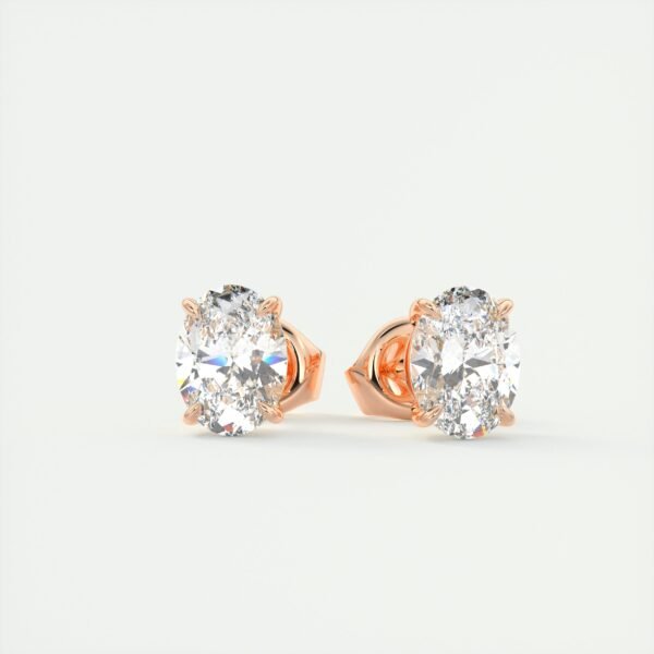 2 Carat Oval Lab Diamond Stud Earrings - Image 10