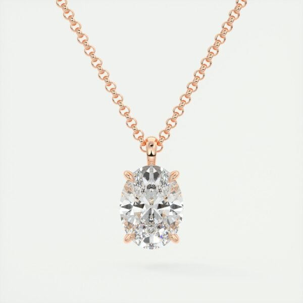 Classic Oval Diamond Solitaire Pendant