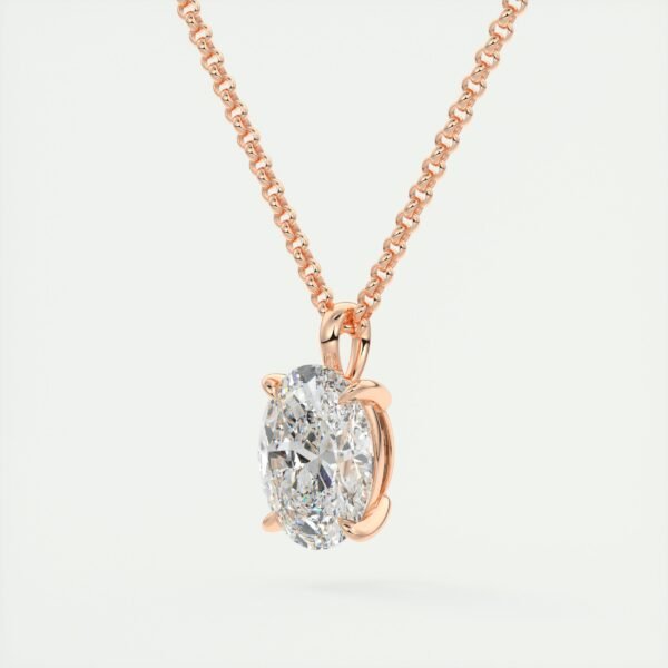 Classic Oval Diamond Solitaire Pendant - Image 10