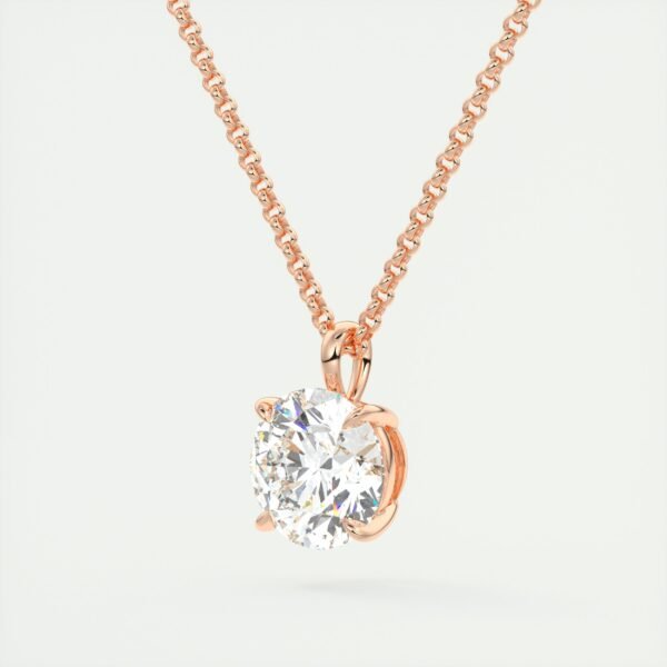 Solitaire Round Diamond Pendant - Image 4