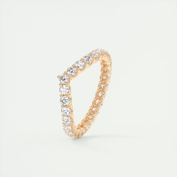 V-Shaped Diamond Eternity Band - Image 2