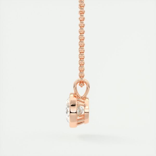 Oval Diamond Bezel Pendant - Image 4