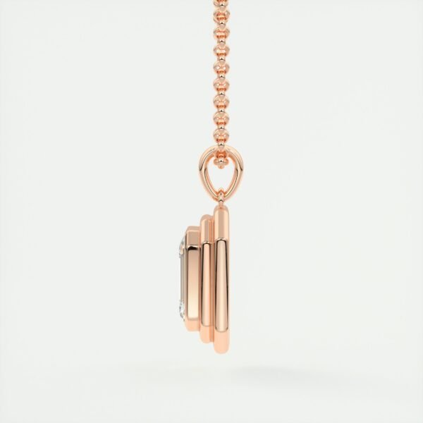 Geometric Emerald Cut Diamond Pendant - Image 5