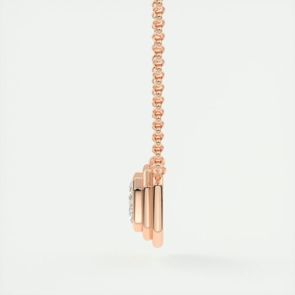 Geometric Emerald Cut Diamond Pendant - Image 5