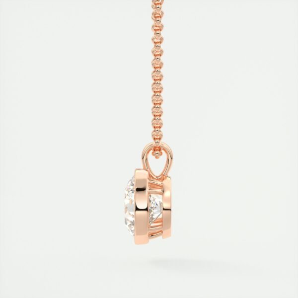 Bezel-Set Round Diamond Pendant - Image 4