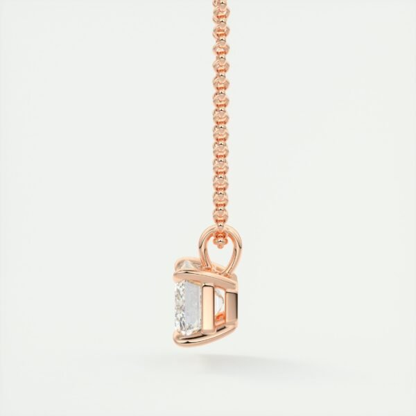 Emerald Cut Diamond Solitaire Pendant - Image 4