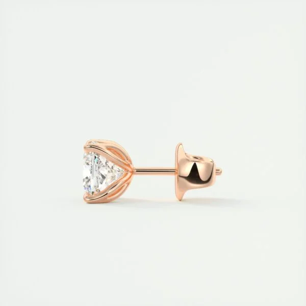 1 Carat Cushion Cut Lab Diamond Stud Earrings - Image 9
