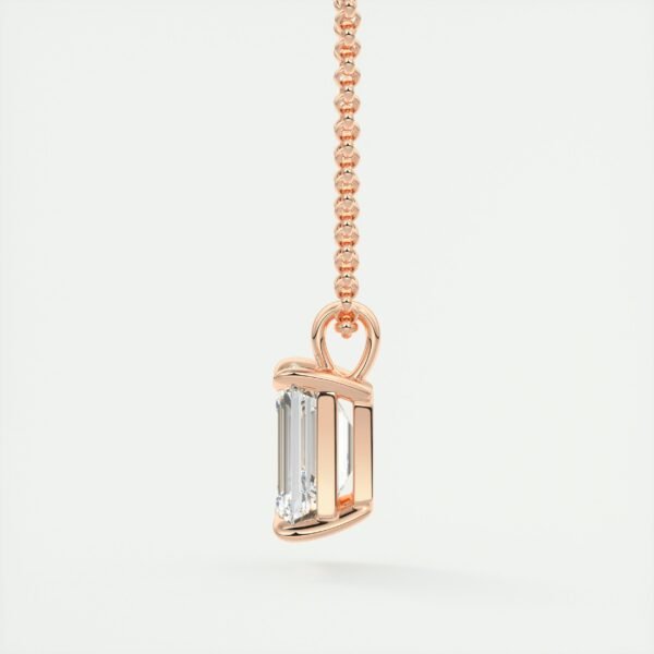 Emerald Cut Diamond Solitaire Pendant - Image 5