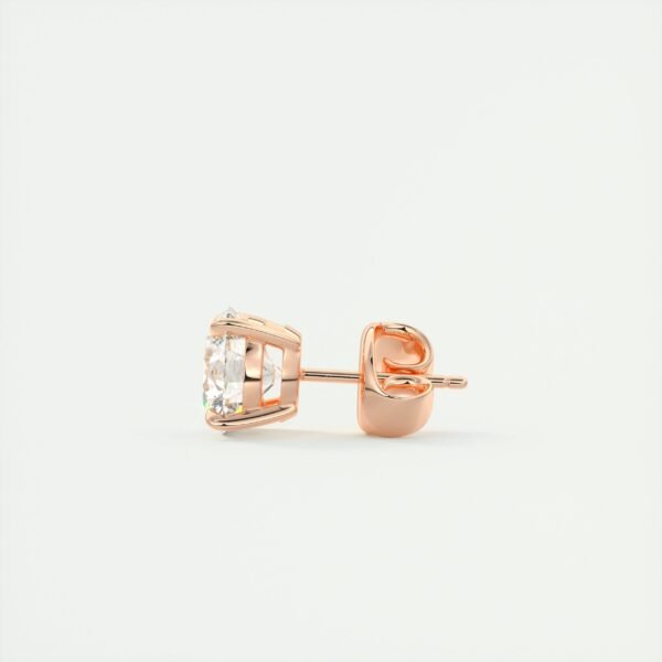 4 Carat Total Weight Round Brilliant Lab Diamond Stud Earrings - Image 4