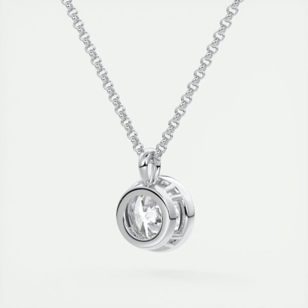 Bezel-Set Round Diamond Pendant - Image 6