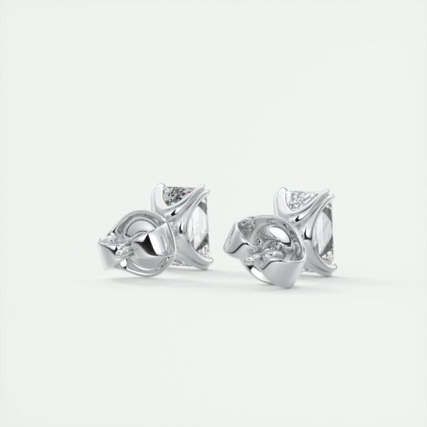 Emerald Cut Diamond Stud Earrings - Image 5
