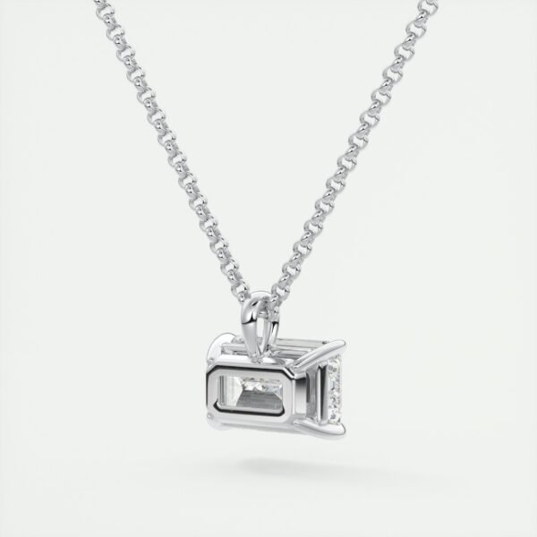 Emerald Cut Diamond Solitaire Pendant - Image 6