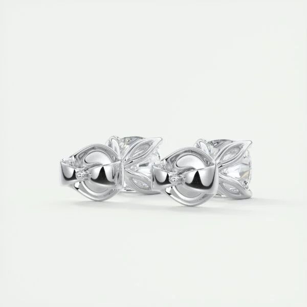 1 Carat Cushion Cut Lab Diamond Stud Earrings - Image 8