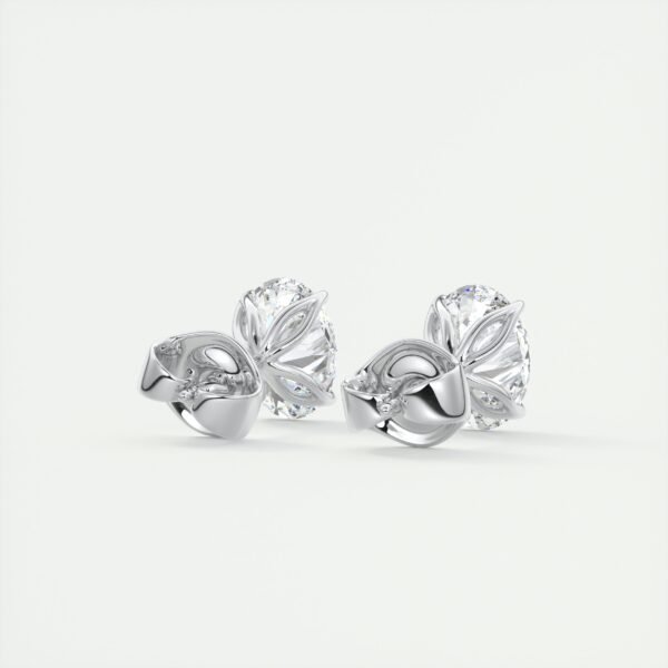 3 Carat Oval Lab Diamond Stud Earrings - Image 11