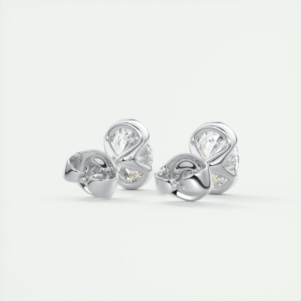 1.5 Carat Oval Bezel Lab Diamond Stud Earrings - Image 6