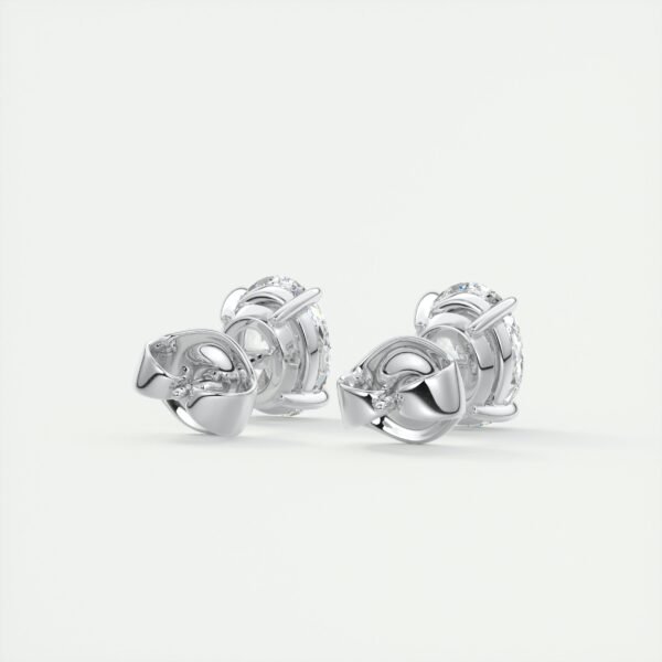 2 Carat Oval Lab Diamond Stud Earrings - Image 7