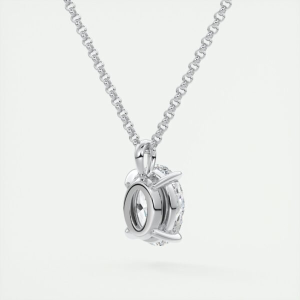 Classic Oval Diamond Solitaire Pendant - Image 8