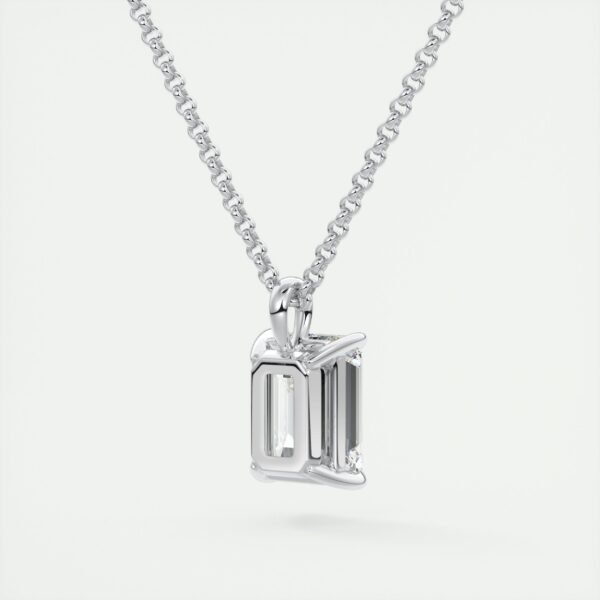 Emerald Cut Diamond Solitaire Pendant - Image 6
